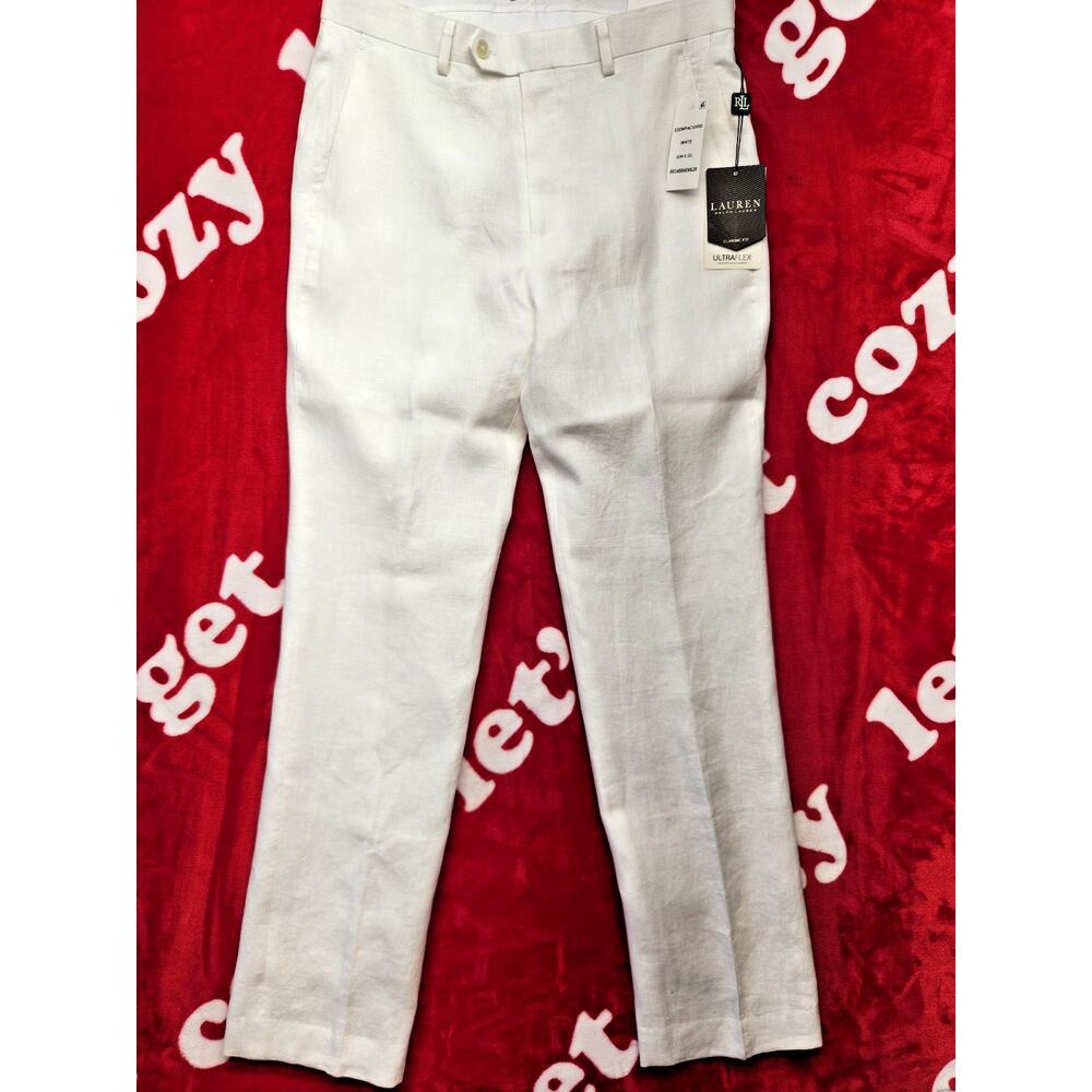 Lauren Ralph Lauren Pants Mens 32x32 White Classic Fit Ultralfex Stretch...
